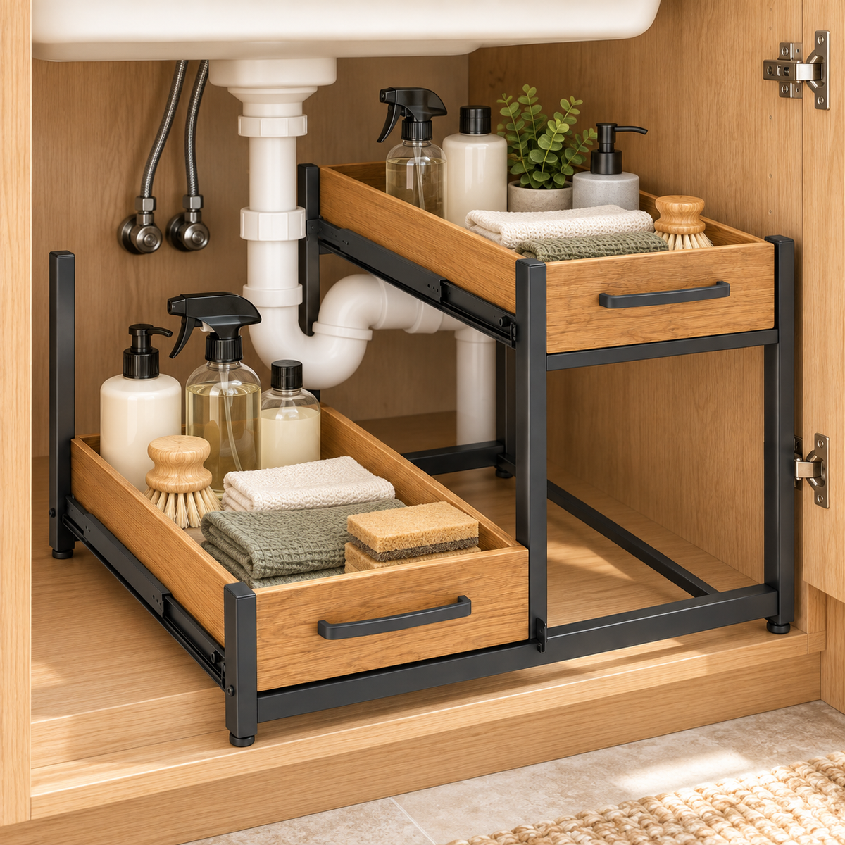 Hearthwell Two-Tier Pull-Out Under-Sink Organizer