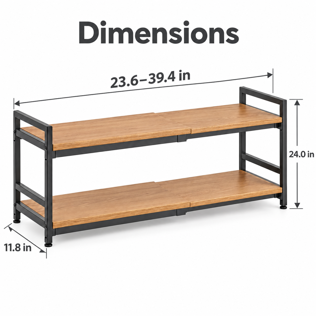 Hearthwell Expandable Two-Tier Cabinet Shelf Organizer