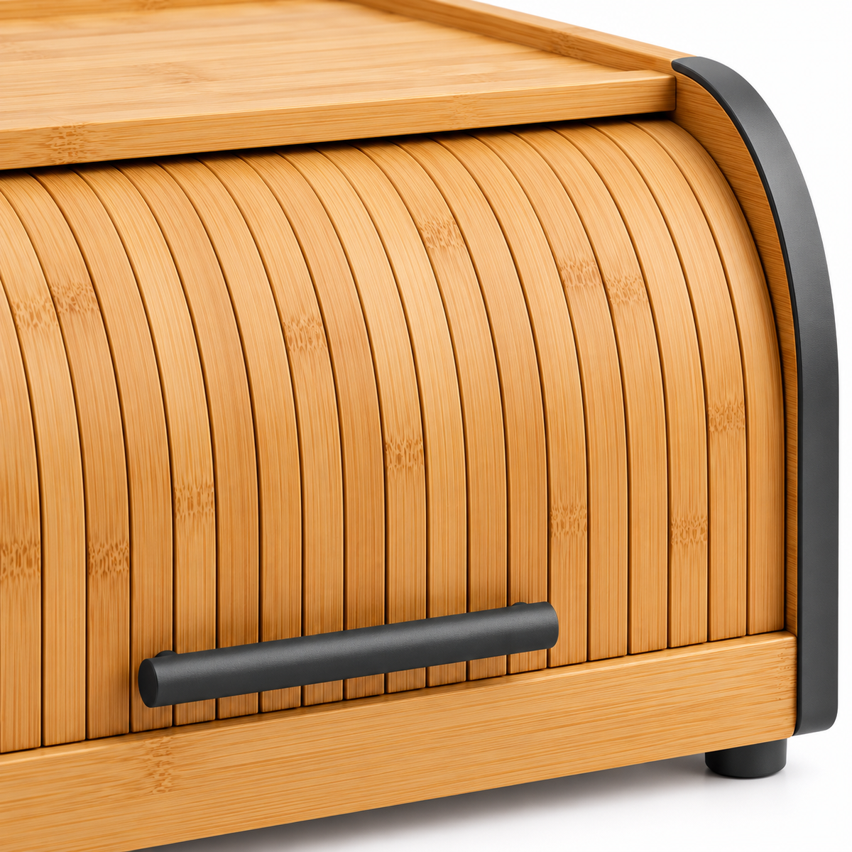 Hearthwell Bamboo Roll-Top Bread Box with Ventilation Slots
